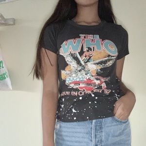 THE WHO black with fake white paint splattered